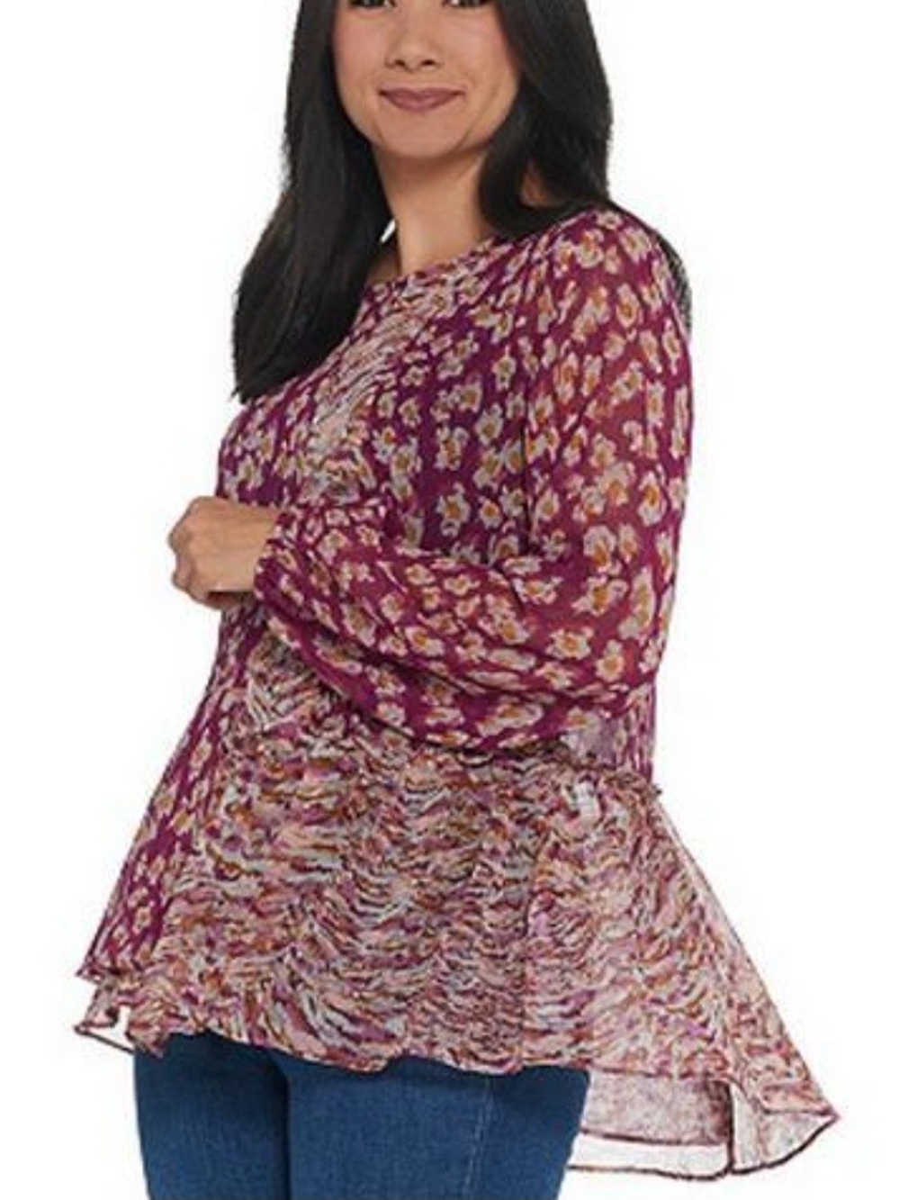 Logo Brand Floral Flowy BLouse Size XL
